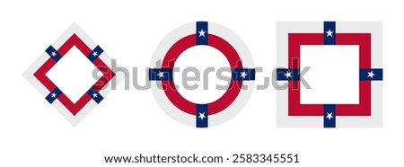 texas state flag icon set. vector illustration isolated on white background