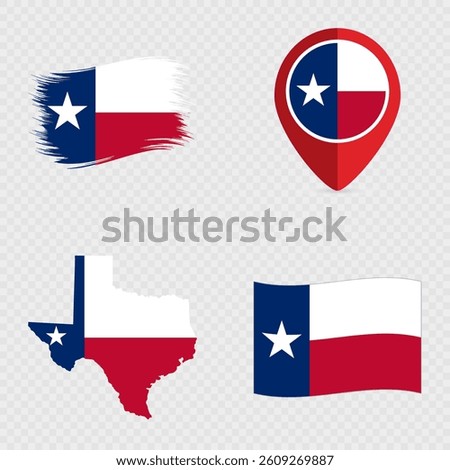 Texas State Flag Icon Set.