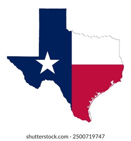 Texas State Flag Map Kontur Vektorgrafik