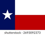 Texas state flag with red, white, and blue stripes and Lone Star emblem. Represents Texan pride, independence, and state identity.