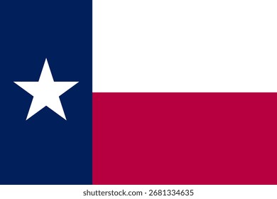 Bandeira do estado do Texas com uma única estrela branca sobre fundo azul horizontal listras brancas e vermelhas. Imagem de clipart.