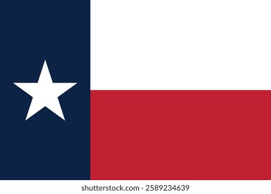 Texas State Flag vector isolated on transparent background. It represents Texas as the Lone Star state. 3:2 Ratio.