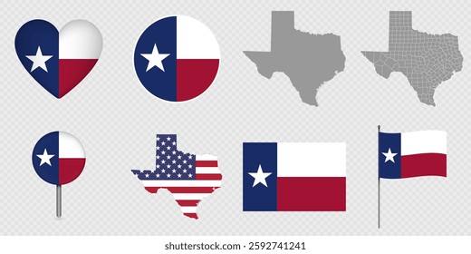 Texas State Flags and Maps Icon Pack.