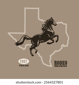 Texas State Horse Cowboy Rodeo Vector Graphic