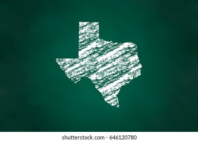 Texas State Map Chalk Style