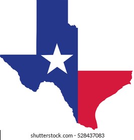Texas State Map With Flag