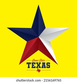 TEXAS with state map and state flag on star on yellow background can be use for technology advertisement product design food and beverage website template brochure sourvenir vector eps.