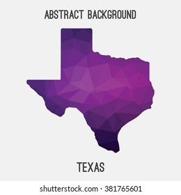 Texas state map in geometric polygonal style.Abstract tessellation,modern design background. Vector illustration EPS8