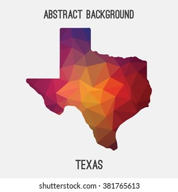 Texas state map in geometric polygonal style.Abstract tessellation,modern design background. Vector illustration EPS8