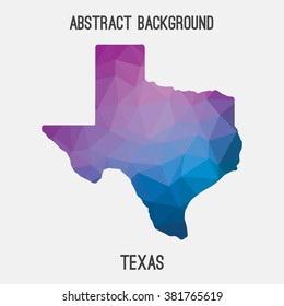 Texas state map in geometric polygonal style.Abstract tessellation,modern design background. Vector illustration EPS8