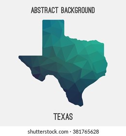 Texas state map in geometric polygonal style.Abstract tessellation,modern design background. Vector illustration EPS8