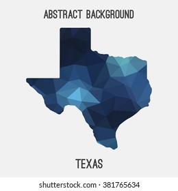 Texas state map in geometric polygonal style.Abstract tessellation,modern design background. Vector illustration EPS8