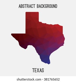 Texas state map in geometric polygonal style.Abstract tessellation,modern design background. Vector illustration EPS8