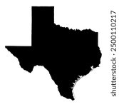 Texas state map silhouette vector illustration