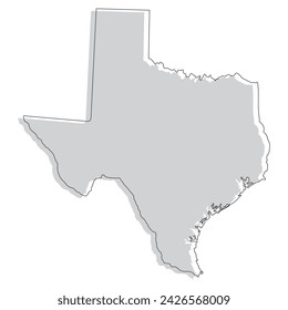Texas state map. Map of the U.S. state of Texas.