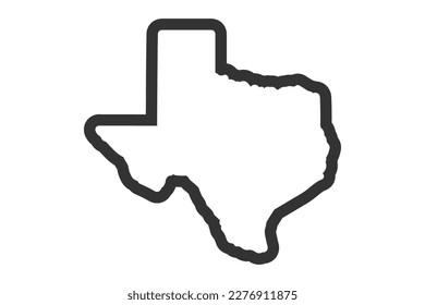 Mapa del estado de Texas. Mapa estatal de EE. Símbolo del esquema de Texas. Ilustración del vector