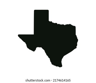 Landkarte von Texas. US-Landkarte. Texas Silhouette Symbol. Vektorgrafik