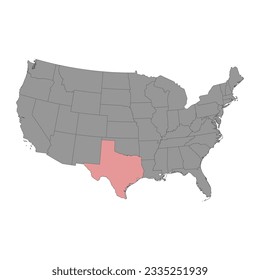 Texas state map. Vector illustration.