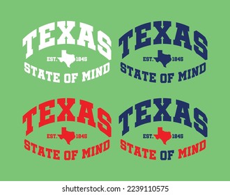 texas state of mind with statemap establish year 1845 background for advertisement banner,website,brochure template,souvernir printing such as t-shirt coffeemug badge .