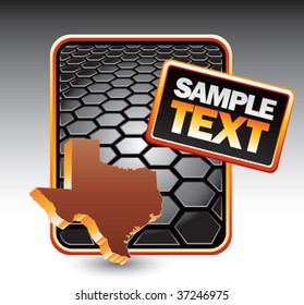 texas state on black hexagon advertisement