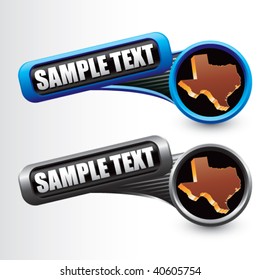 estado de texas en banners inclinados azules y grises