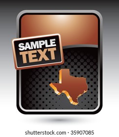 texas state on brown stylized banner template