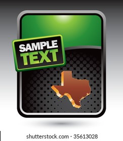 texas state on green and black halftone banner