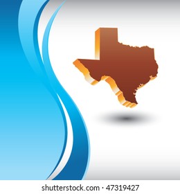 estado de texas en el fondo de onda azul vertical