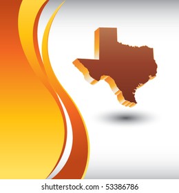 texas state on vertical orange backdrop