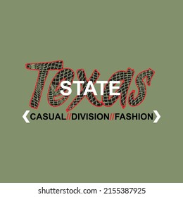 texas state Premium Vector illustration of a text graphic. suitable screen printing and DTF for the design boy outfit of t-shirts print, shirts, hoodies baba suit, kids cottons, etc.