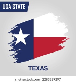 Texas State Region of United States of America Grunge Vector flag template 
