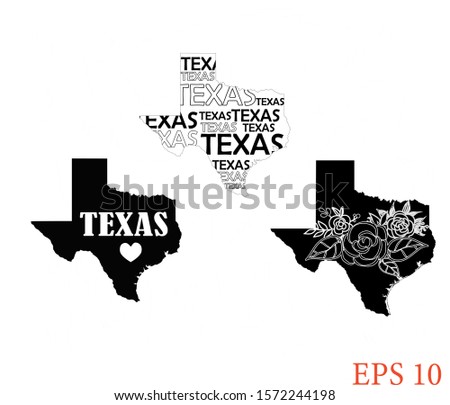 Texas state set illustration , transparent background