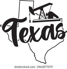 Texas State Shape Oil Vektorgrafik