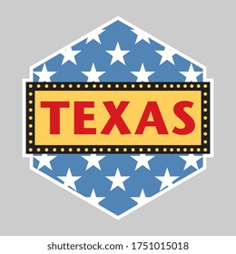 Texas State sign or badge, vector illustration