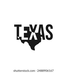 texas state symbol, map icon with vector silhouette of texas