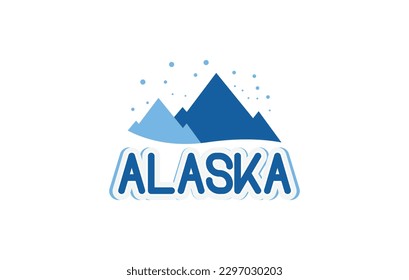 Texas State Text with mountains and snow vector illustration - United States of America