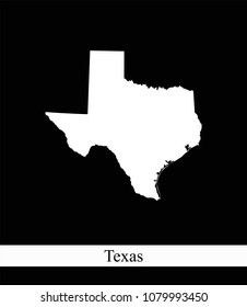 Texas state of USA map vector outline illustration black and white abstract background. Highly detailed creative map of Texas state of United States of America prepared by a map expert