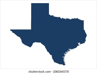 Texas-Zustand der USA Vektorgrafik auf weißem Hintergrund
