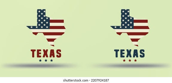 Texas With Statemap And Usa Flag Patriot Theme For Advertisement Brochure Template Banner Website Cover Product Package Design Presentation Souvernir Design Vector Eps.