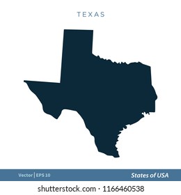 Texas - States of US Map Icon Vector Template Illustration Design. Vector EPS 10.