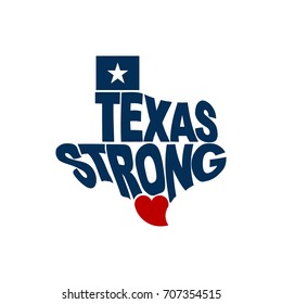 Texas Strong Map Logo Flat Design