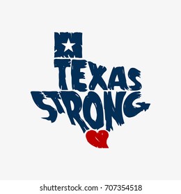 Texas Strong Map Logo Grunge Design