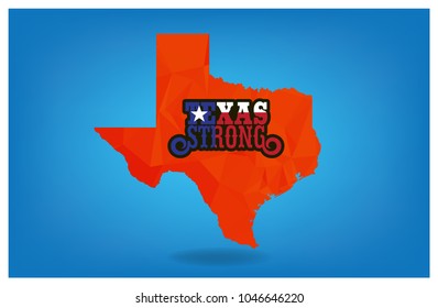 Texas Strong on map polygon geometry vector eps 10.
