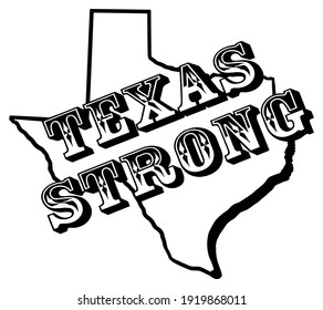 Texas strong on outline of state of texas 