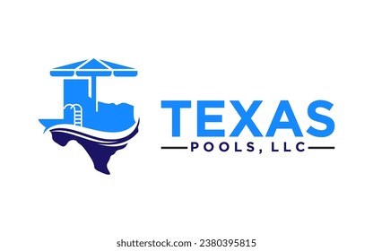 Plantilla del logotipo de la piscina de Texas