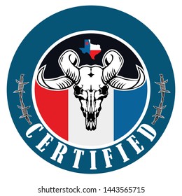 Texas symbol logo with incredible animal skulls