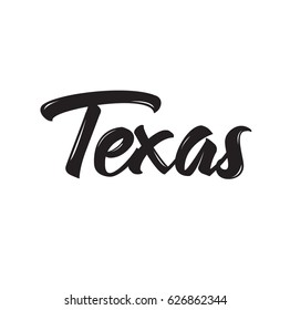 texas, text design. Vector calligraphy. Typography poster. Usable as background.