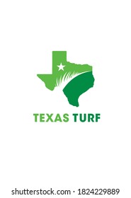 Texas Turf. Lawn And Garden Care Company Creative Design Element. Vector Grass And Tree Icon Set For Landscaping Company