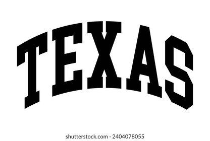 Texas typography design with map vector. Editable college t-shirt design printable text effect vector	
