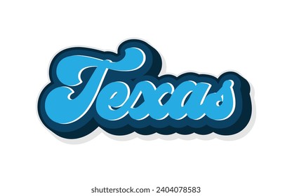 Diseño tipográfico de Texas con vector de mapa. Vector de efecto de texto imprimible de diseño de camisetas del colegio editable	